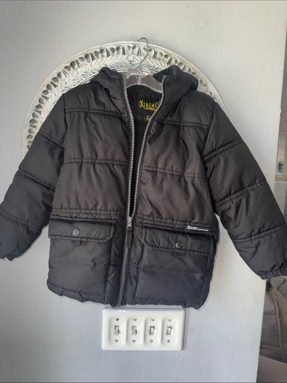 Xtreme Kids Black Puffer Coat with Hood